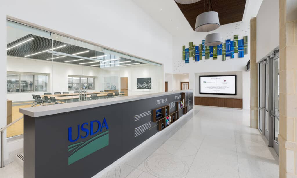 Interior photograph of the USDA Cotton Classing Laboratory