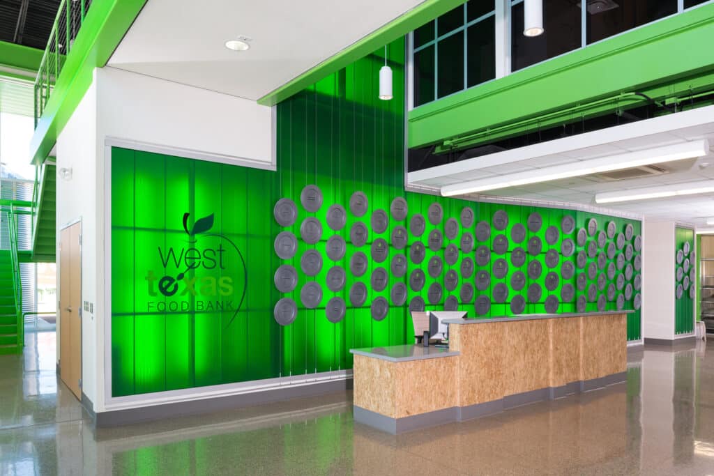 interior shot of exterior shot of the west texas food bank odessa