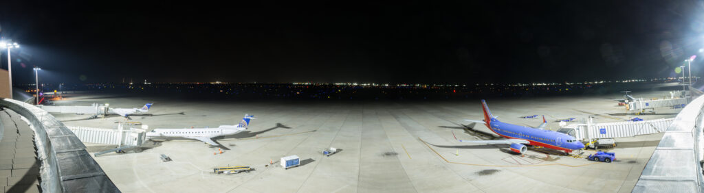 Panoramic of MAF Ramp Lighting System