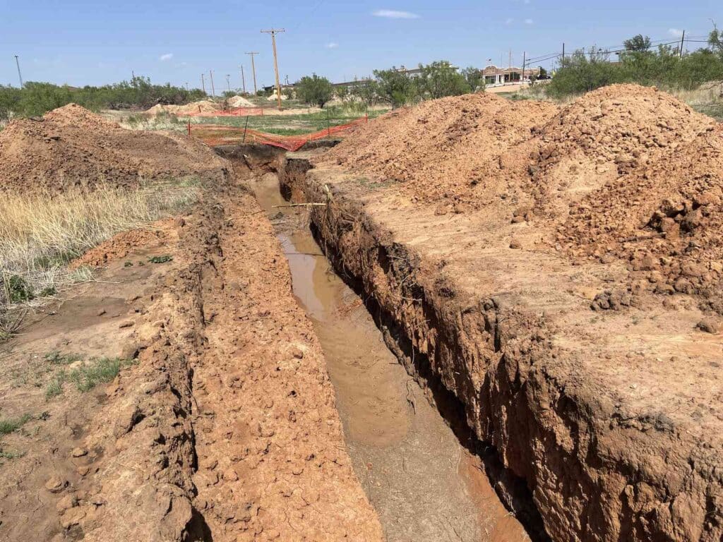 trench for Borger SH 136 Utility Extension