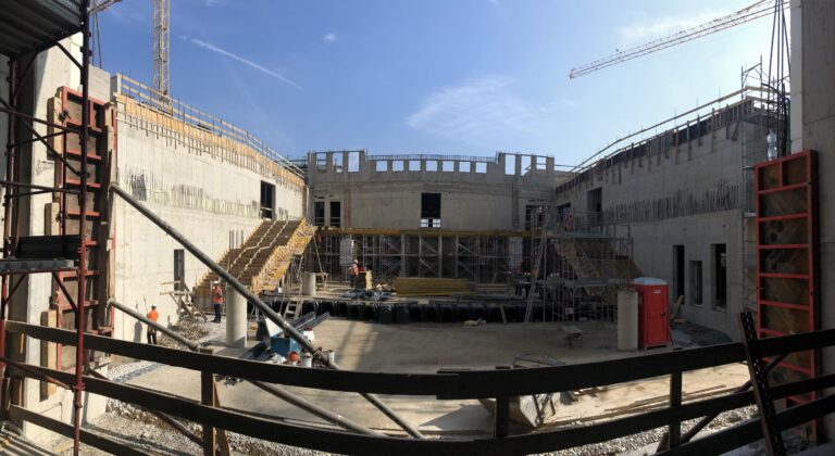 Construction site outside of Ciao the Vicenza High School Construction Site