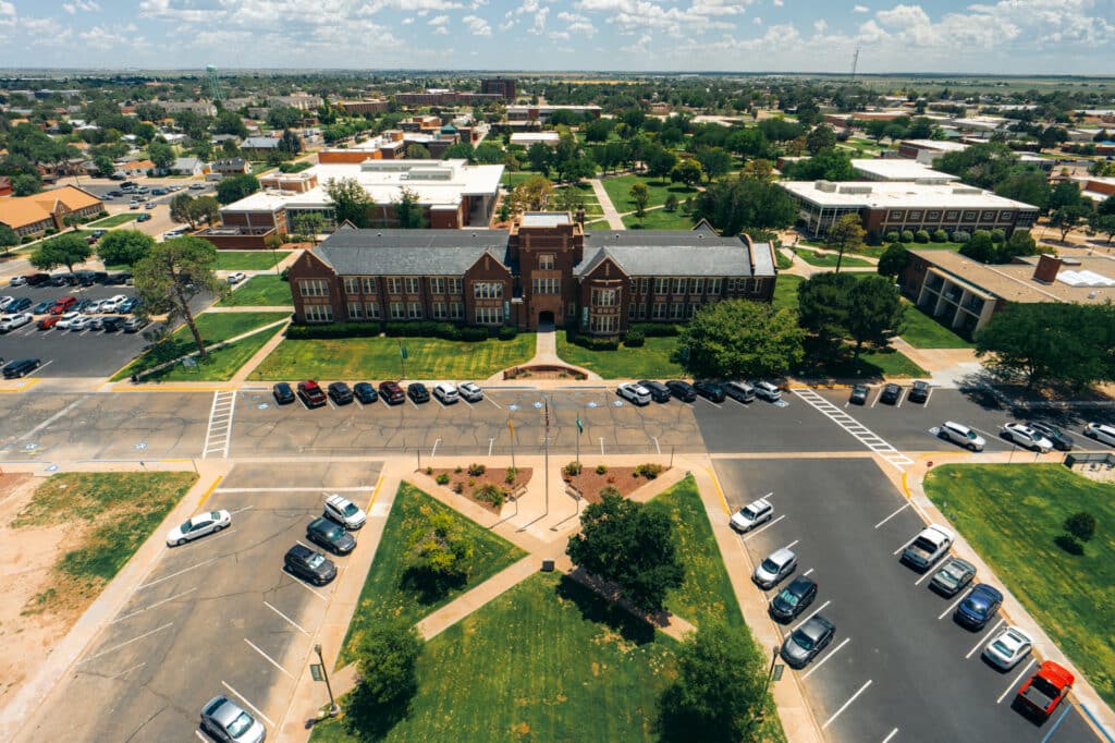 An aerial view of Eastern New Mexico University