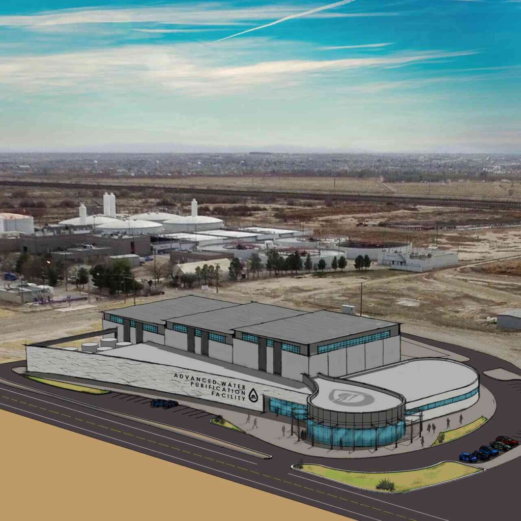 Carollo-EPWU Advanced Water Purification Facility rendering
