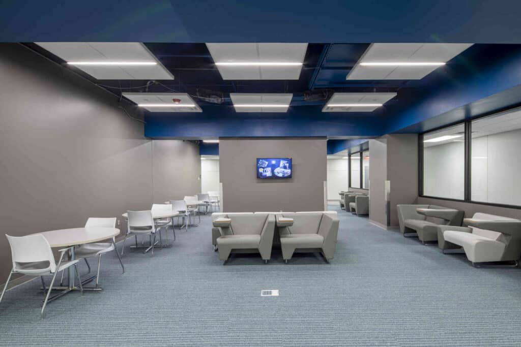 Interior view of a hallway at El Paso Community College Rio Grande Campus.
