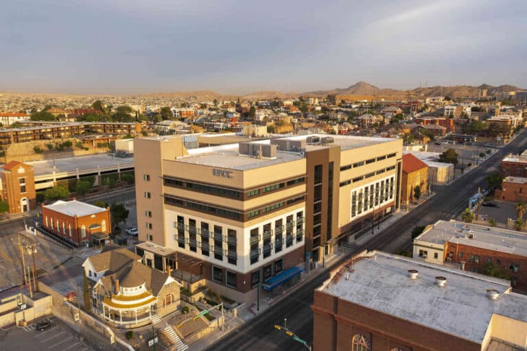 Aerial view of El Paso Community College Rio Grande Campus.