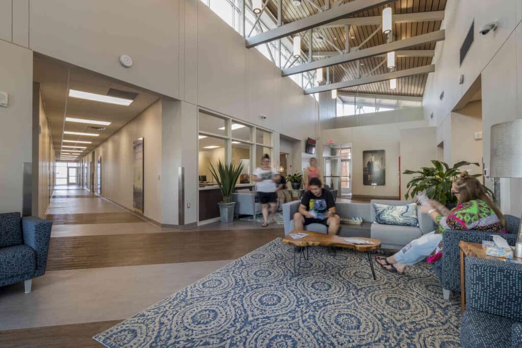 Interior of Frank Phillips College Dalhart Campus lobby.