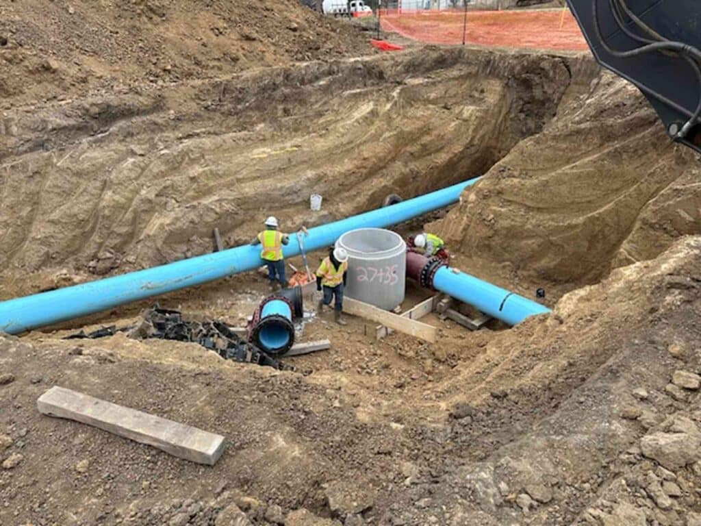 ariel shot of New Transmission Pipeline for City of Graham