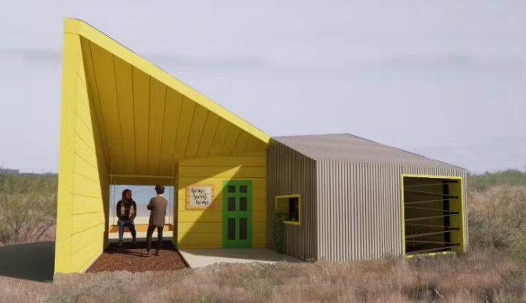 Rendering image of an exterior tiny home