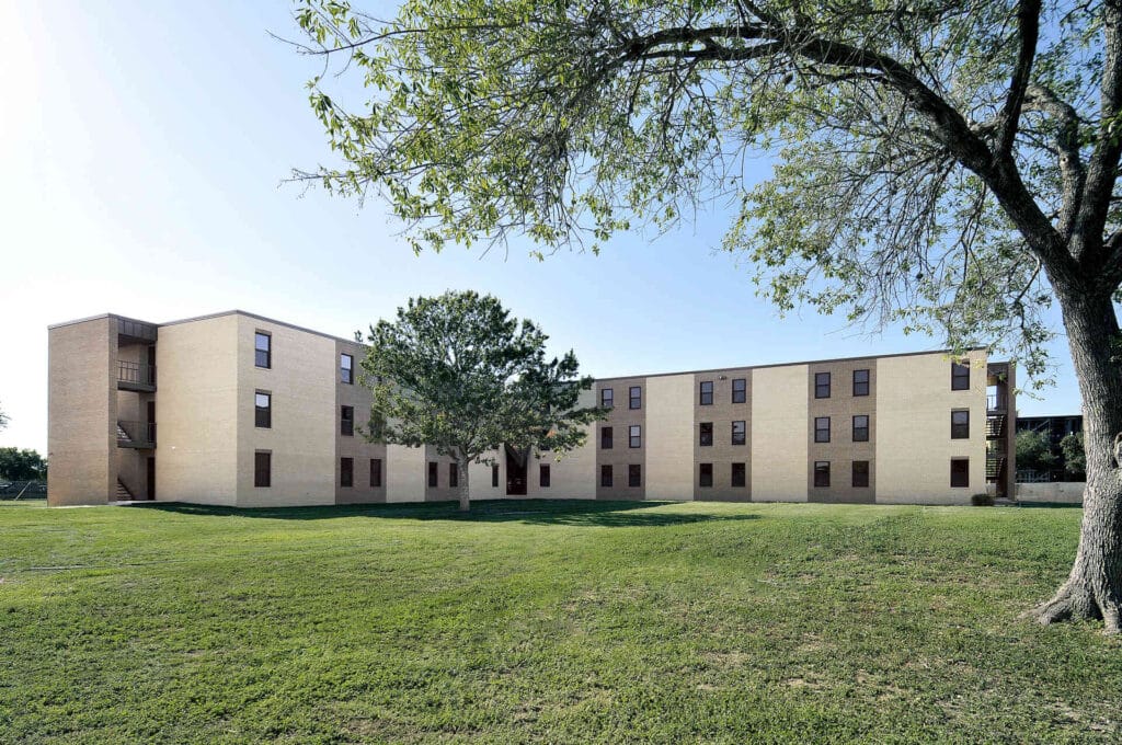 Exterior view of Fort Sam Houston Dormitory 1002 Renovation (HWH D/B)