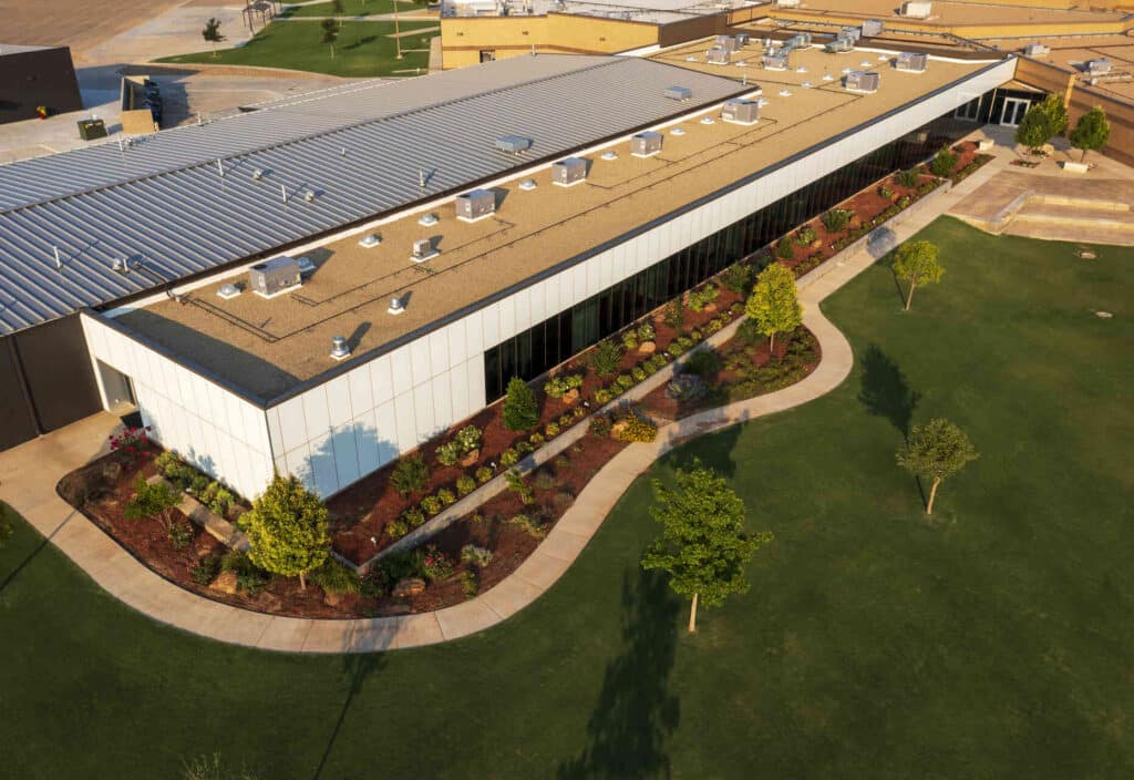 Exterior Lubbock-Cooper High School Career and Technical Education Wing