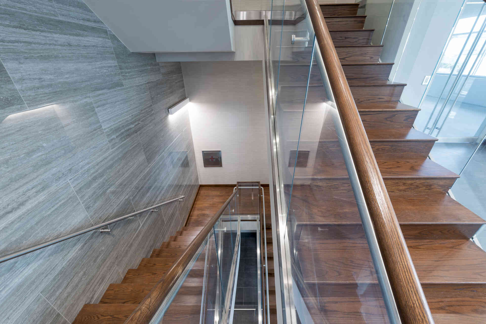 Stairwell in new corporate headquarters