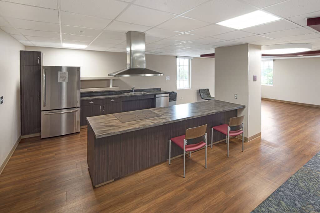 kitchen inside New Mexico State University New Juniper Residence Hall