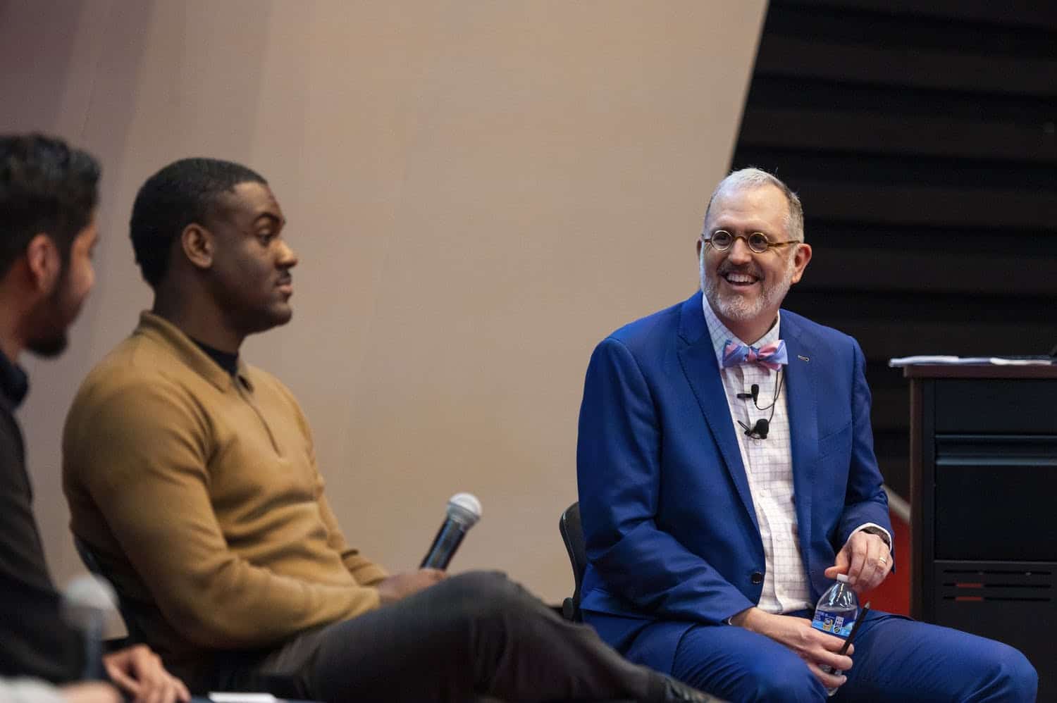 Dan Hart conversing with HBCU students