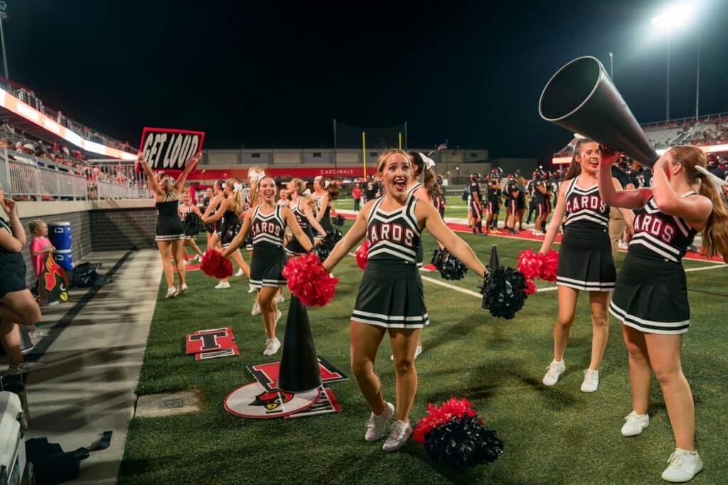 melissa ISD cheerleaders during a football game