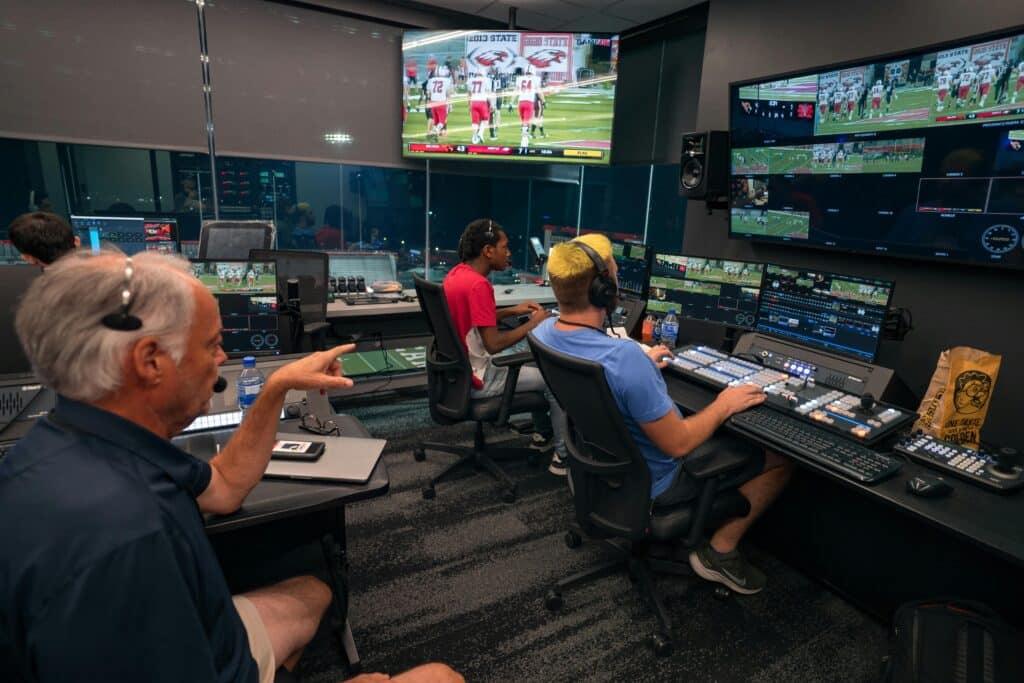 Fully functional press, broadcasting, and a/v production areas