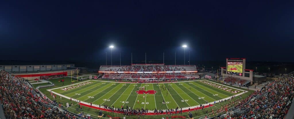 ariel view of Coach Kenny Deel Stadium
