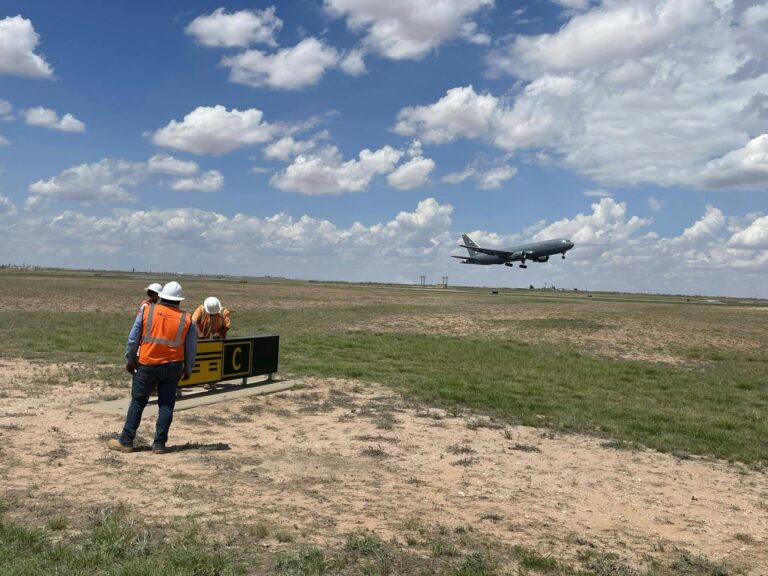 airplane taking off from Midland airport