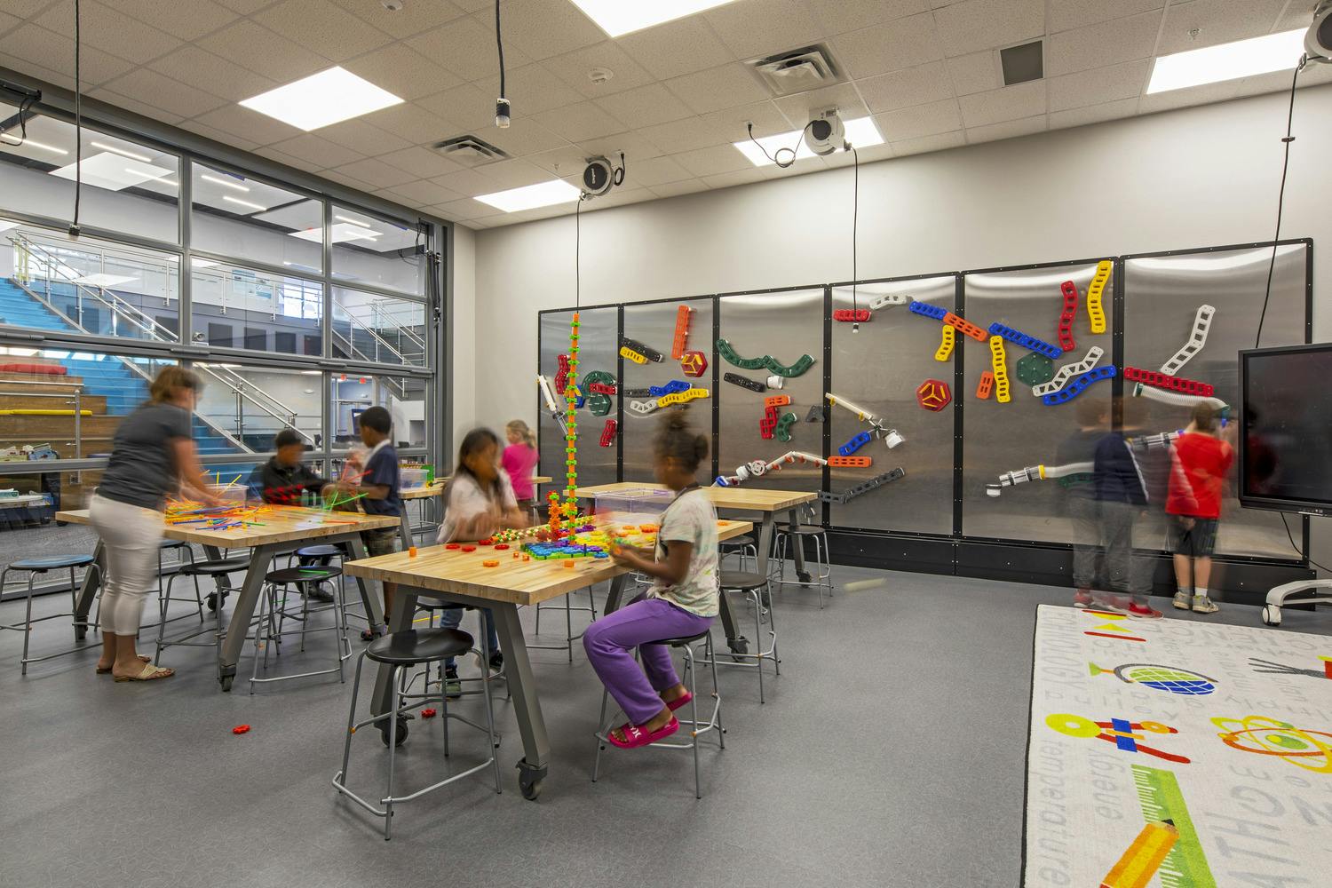 STEM classroom with students learning